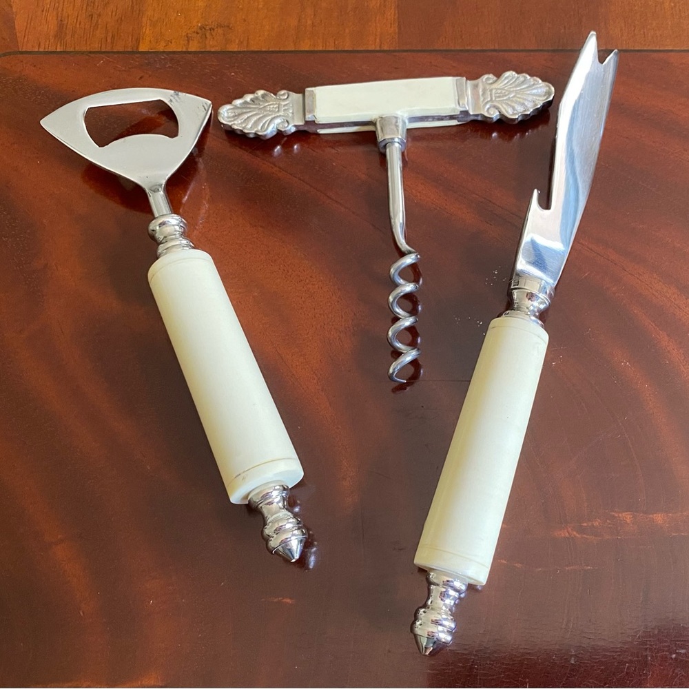 3 Piece Cheese Knife & Barware Set, New